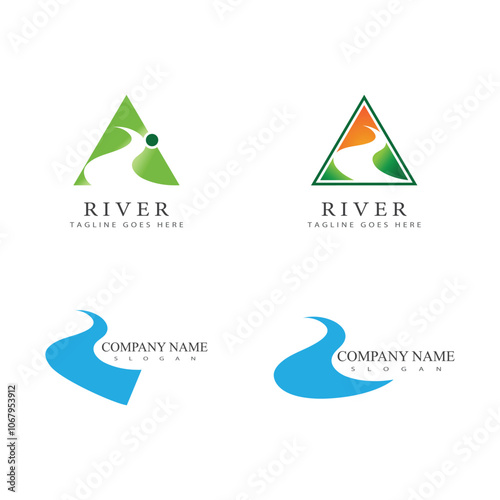 River vector icon illustration
