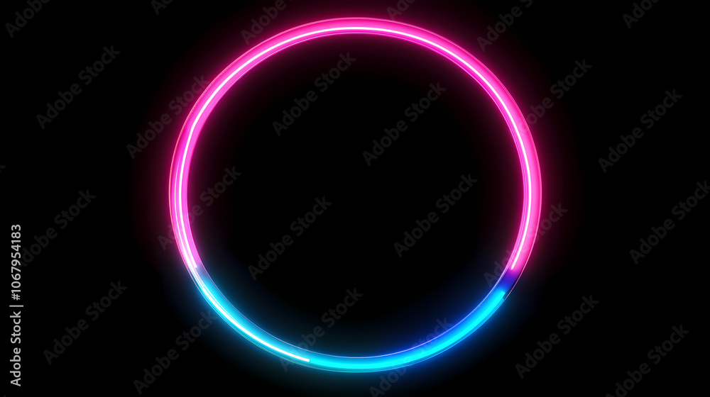 Neon round. Neon. Illustration Neon round. Neon. Illustration
