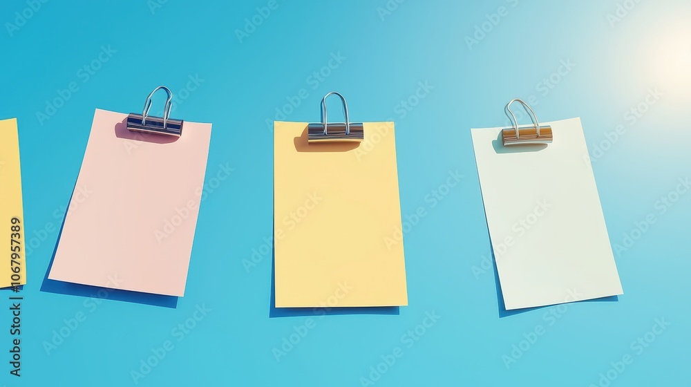 Colorful Sticky Notes in Spiral Arrangement