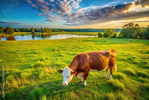 October 2024 aerial: Hereford cows grazing in Grand Bay, Alabama. photo