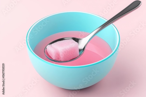 Cozy Teaspoon Dipping into a Sugar Bowl photo