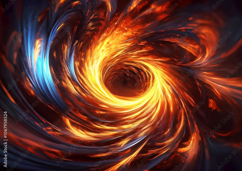 3D illustration of swirling flames and smoke. Abstract fractal background a computer-generated 3D illustration of swirling flames and smoke. Abstract fractal background a computer-generated