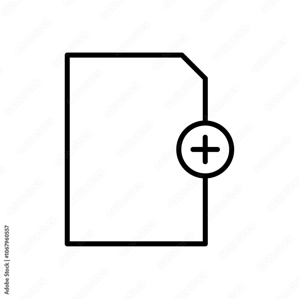 Add document icon Outline vector for web ui Add document icon Outline vector for web ui