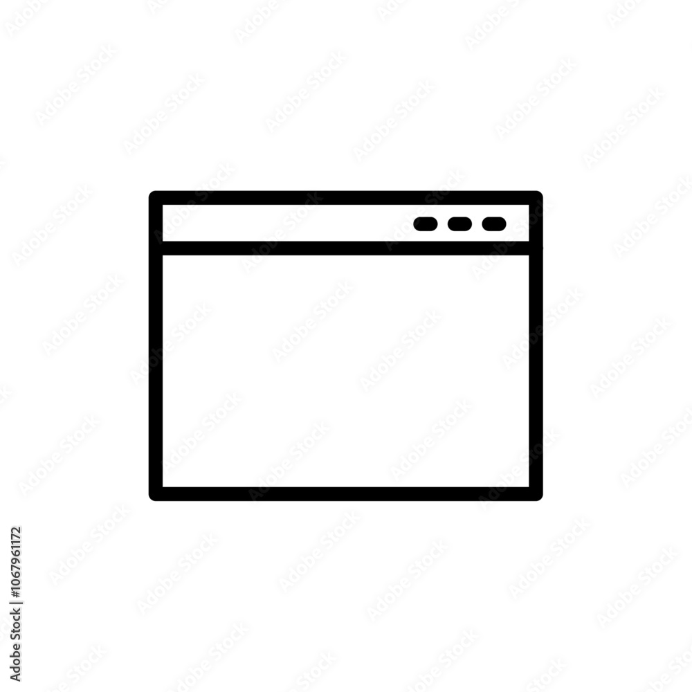 Browser window icon Outline vector for web ui Browser window icon Outline vector for web ui
