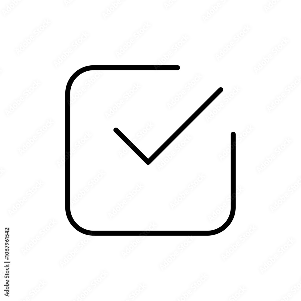 Check mark icon Outline vector for web ui Check mark icon Outline vector for web ui