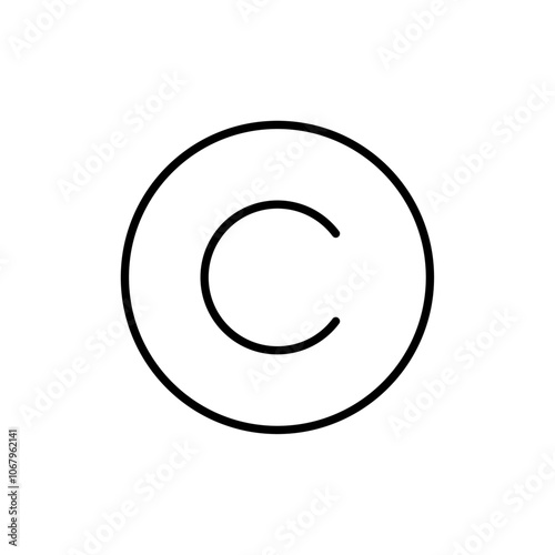 Copyright icon Outline vector for web ui