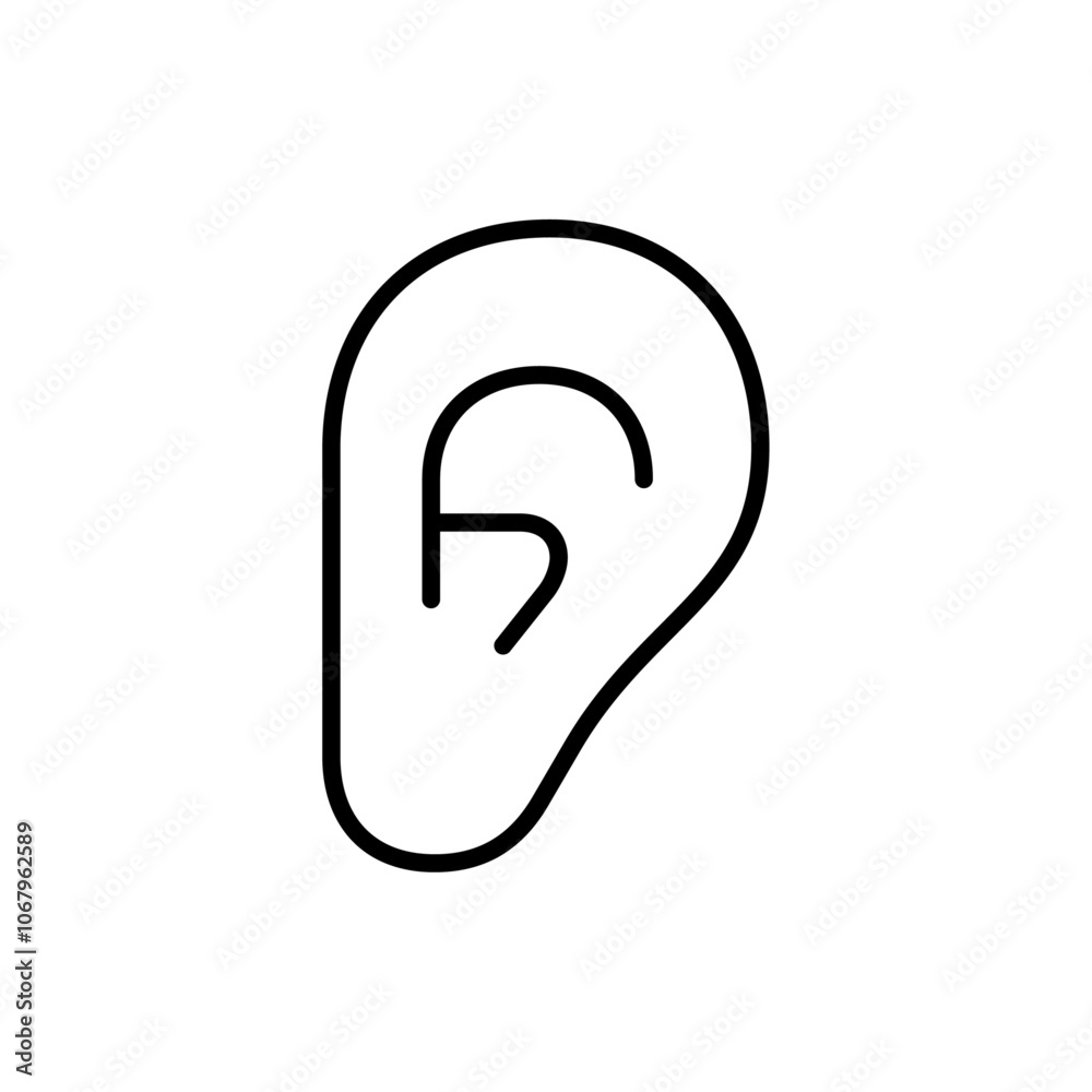 Ear icon Outline vector for web ui Ear icon Outline vector for web ui