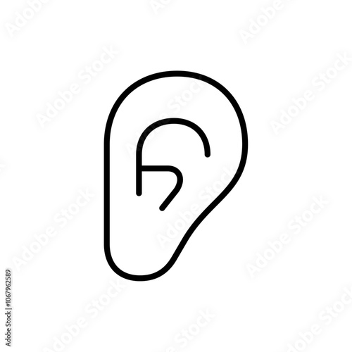 Ear icon Outline vector for web ui