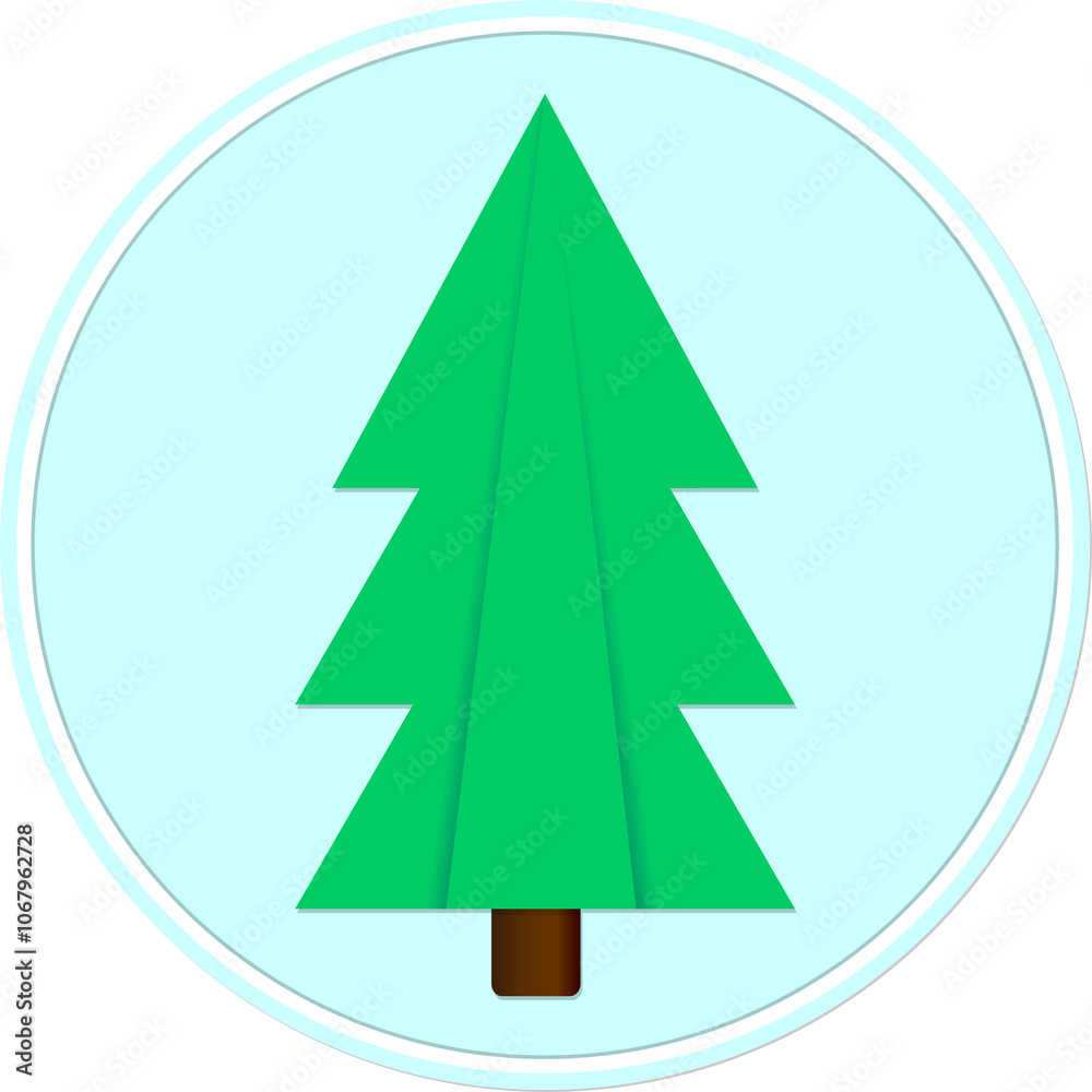 Christmas Tree icon, Xmas symbol on transparent background.  PNG illustration