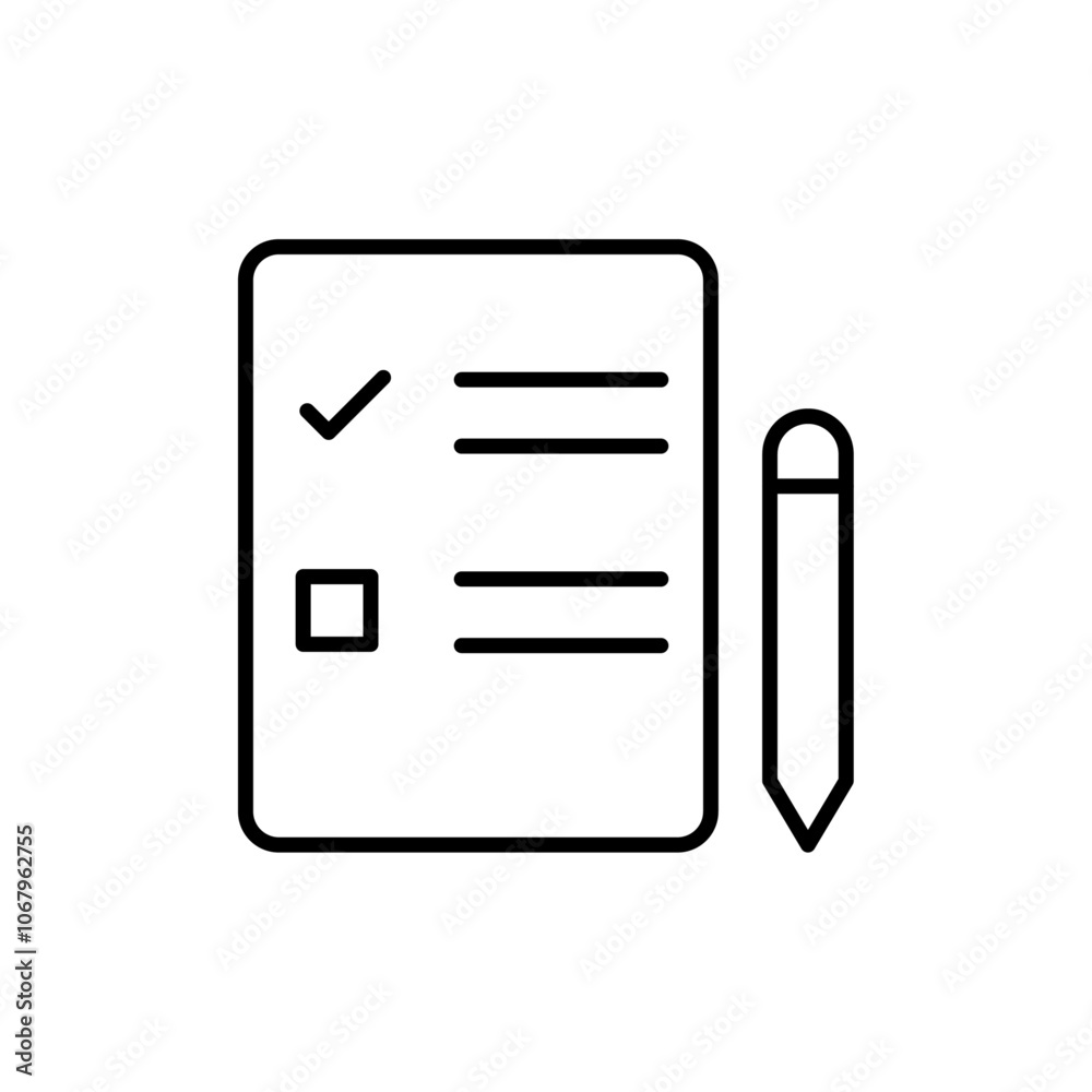 Exam icon Outline vector for web ui Exam icon Outline vector for web ui