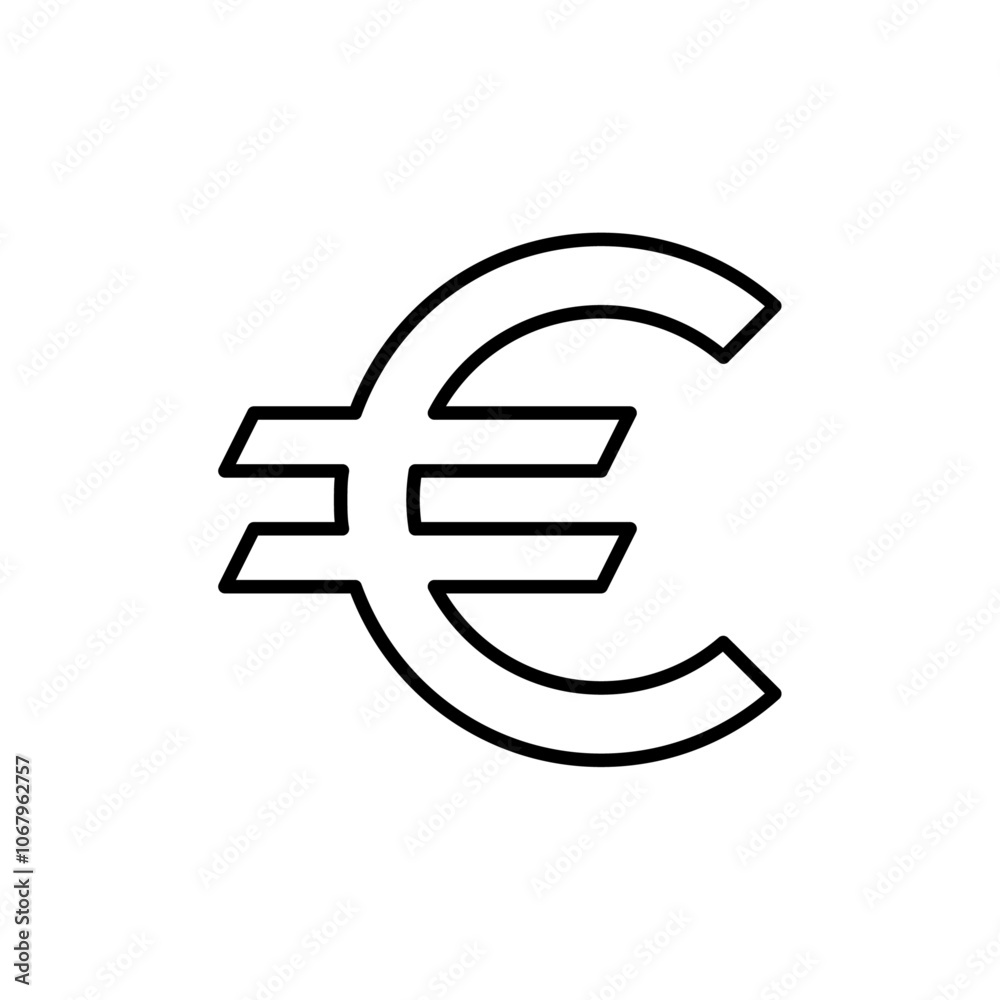 Euro icon Outline vector for web ui Euro icon Outline vector for web ui