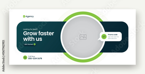 Digital marketing facebook cover web banner template	