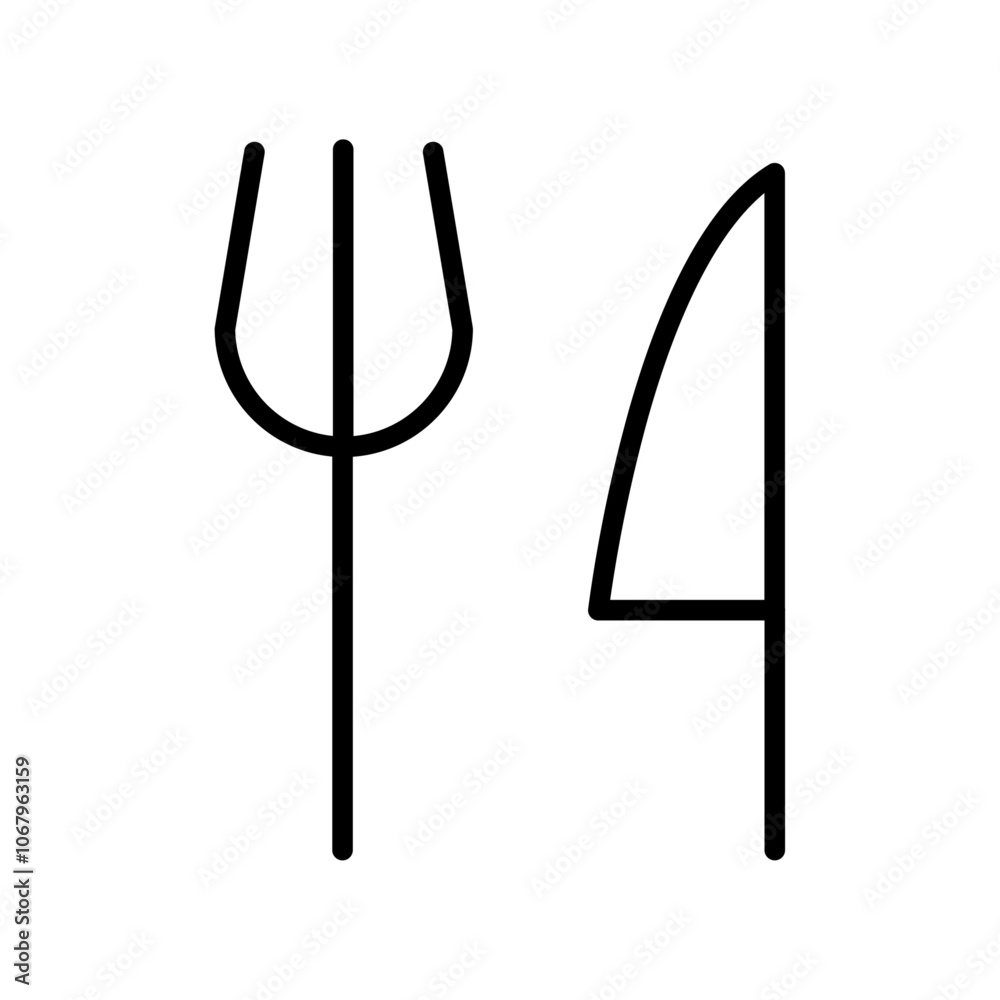 Fork and Knife icon Outline vector for web ui Fork and Knife icon Outline vector for web ui