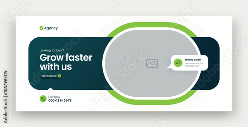 Digital marketing facebook cover web banner template	
