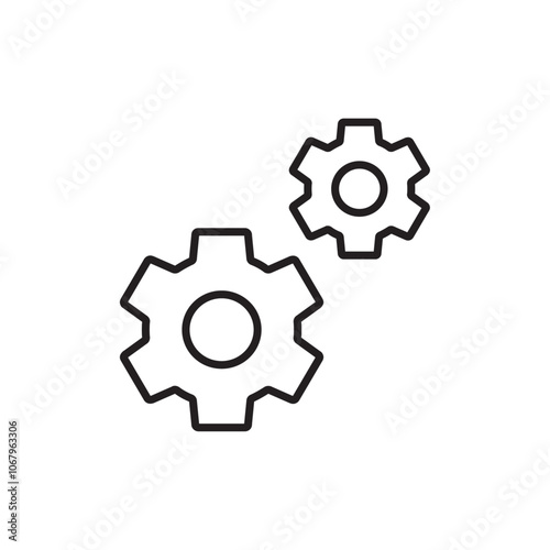 Gears icon Outline vector for web ui