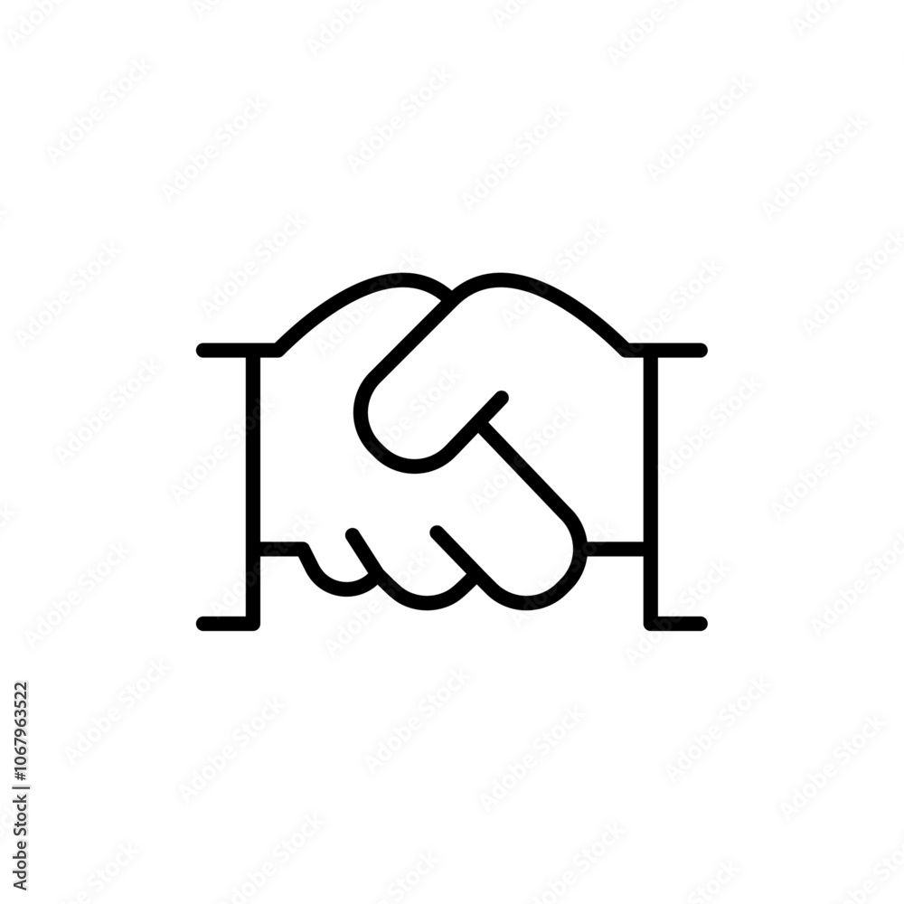Handshake icon Outline vector for web ui Handshake icon Outline vector for web ui