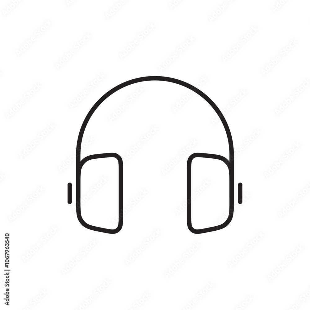 Headphones icon Outline vector for web ui Headphones icon Outline vector for web ui