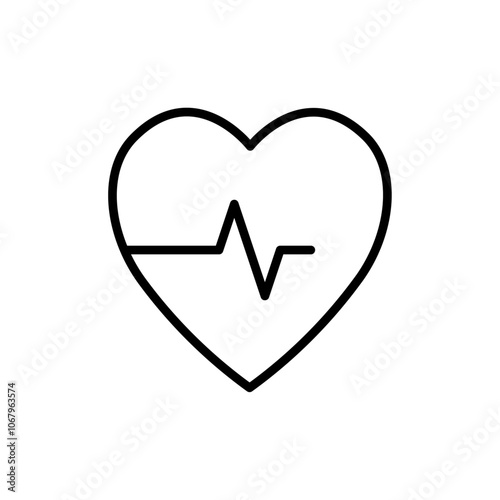 Heartbeat icon Outline vector for web ui