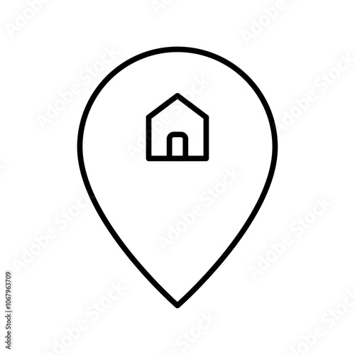 Home location icon Outline vector for web ui