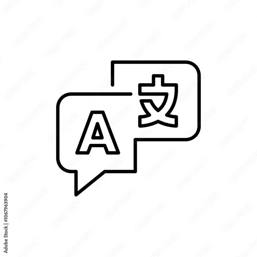 Language icon Outline vector for web ui Language icon Outline vector for web ui