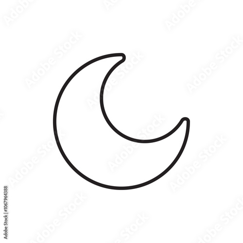 Moon icon Outline vector for web ui