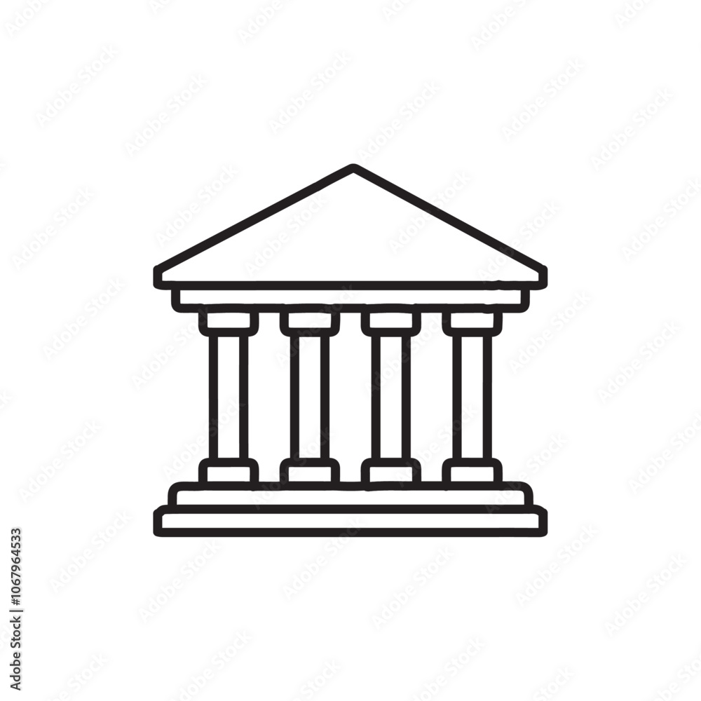 Museum icon Outline vector for web ui Museum icon Outline vector for web ui