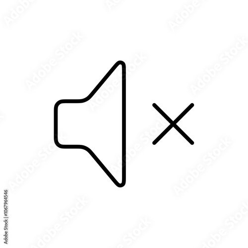 Mute icon Outline vector for web ui