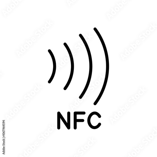 NFC icon Outline vector for web ui