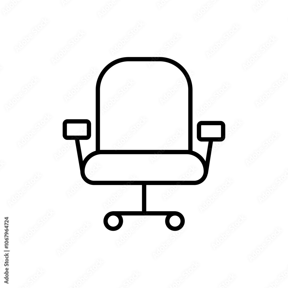 Office chair icon Outline vector for web ui Office chair icon Outline vector for web ui