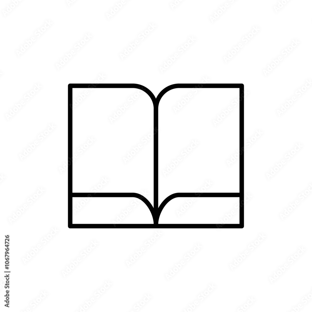Open Book icon Outline vector for web ui Open Book icon Outline vector for web ui