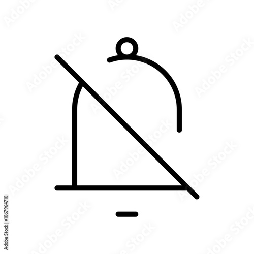 Notification off icon Outline vector for web ui