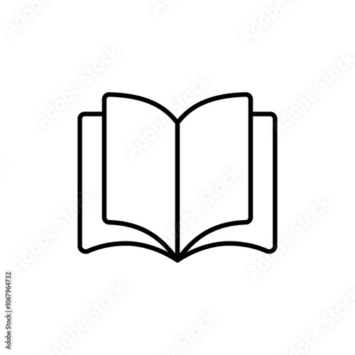 Open book icon Outline vector for web ui