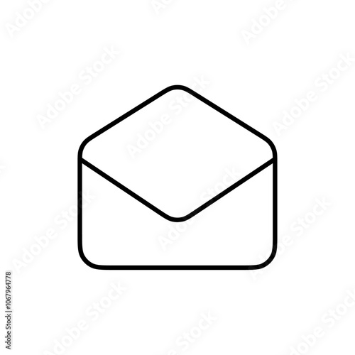 Open envelope icon Outline vector for web ui