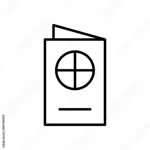 Passport icon Outline vector for web ui