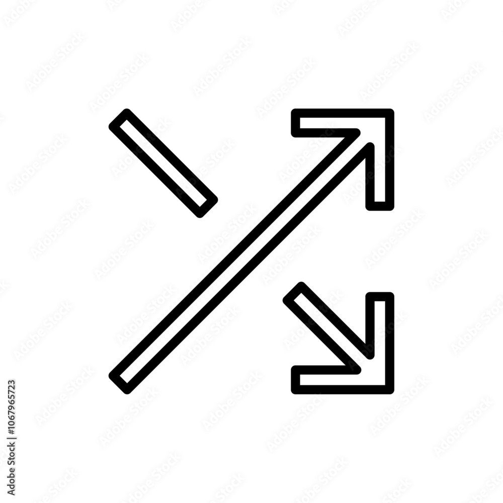 Shuffle icon Outline vector for web ui Shuffle icon Outline vector for web ui