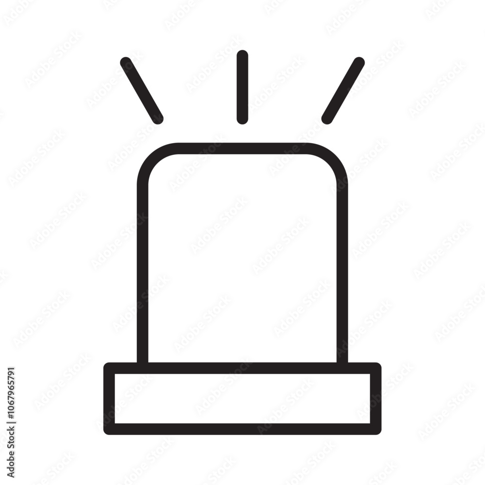 Siren icon Outline vector for web ui Siren icon Outline vector for web ui