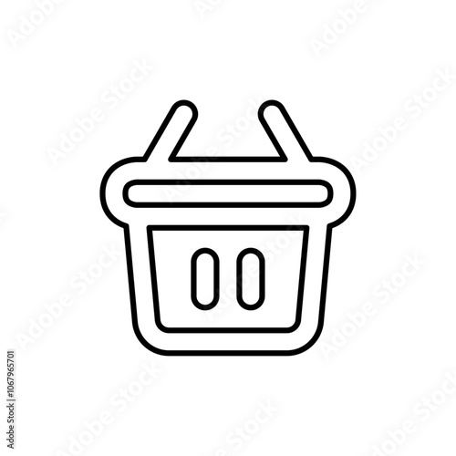 Shopping basket icon Outline vector for web ui