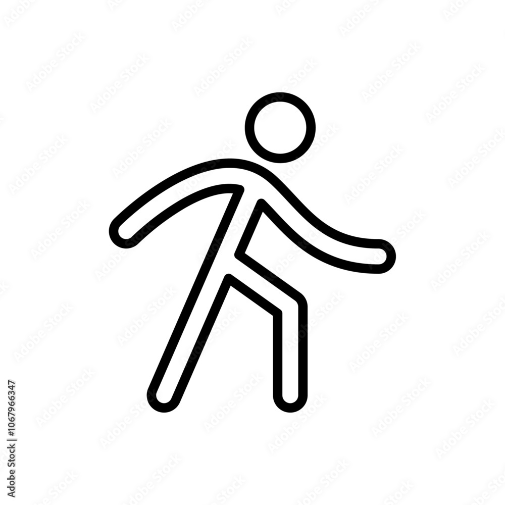 Walk icon Outline vector for web ui Walk icon Outline vector for web ui