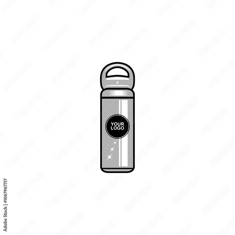 thermos tumbler mockup with handle on lid vector illustration thermos tumbler mockup with handle on lid vector illustration