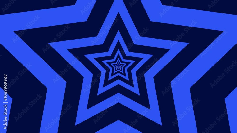 Animated hypnotic star background tunnel with blue and black stripes. Digital seamless loop animation Animated hypnotic star background tunnel with blue and black stripes. Digital seamless loop animation