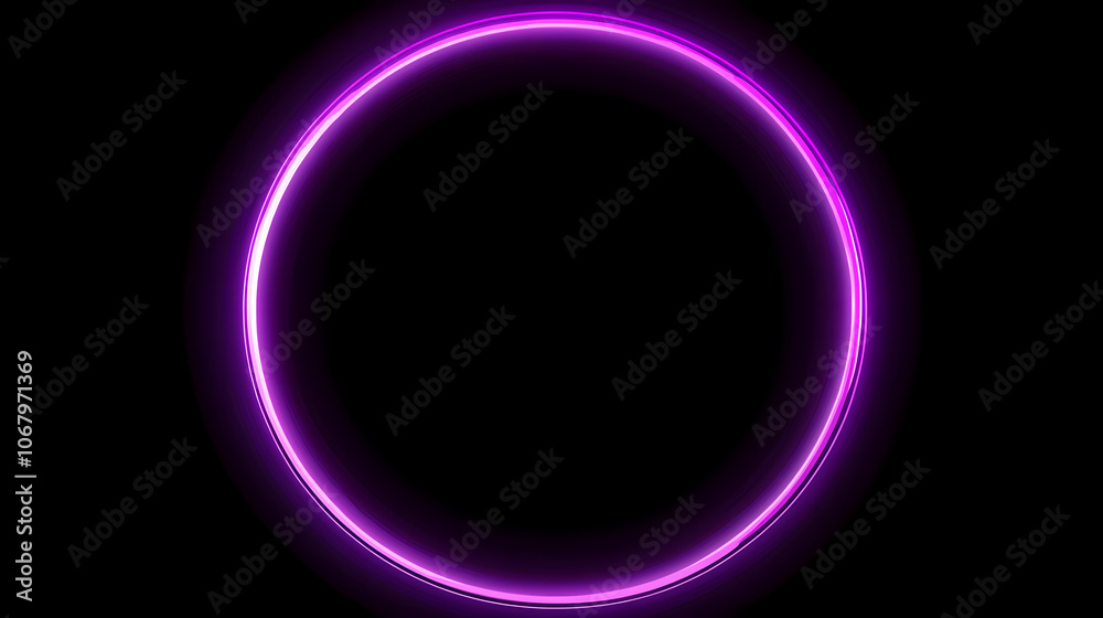 Purple neon circle frame. Neon. Illustration Purple neon circle frame. Neon. Illustration
