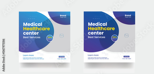 Healthcare service banner flyer social media post design hospital clinic business banner medical healthcare service template template