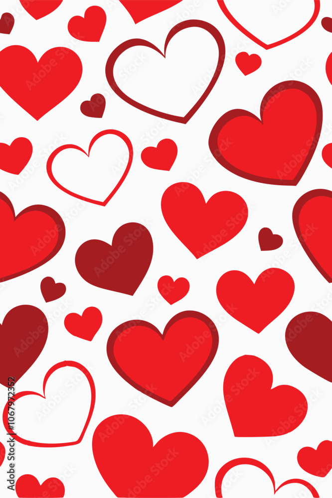 Heart Love Seamless Pattern Background Vector Heart Love Seamless Pattern Background Vector