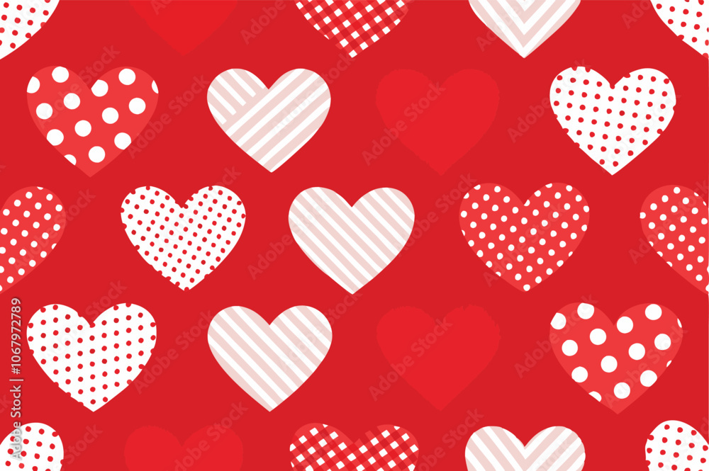Heart Love Seamless Pattern Background Vector Heart Love Seamless Pattern Background Vector
