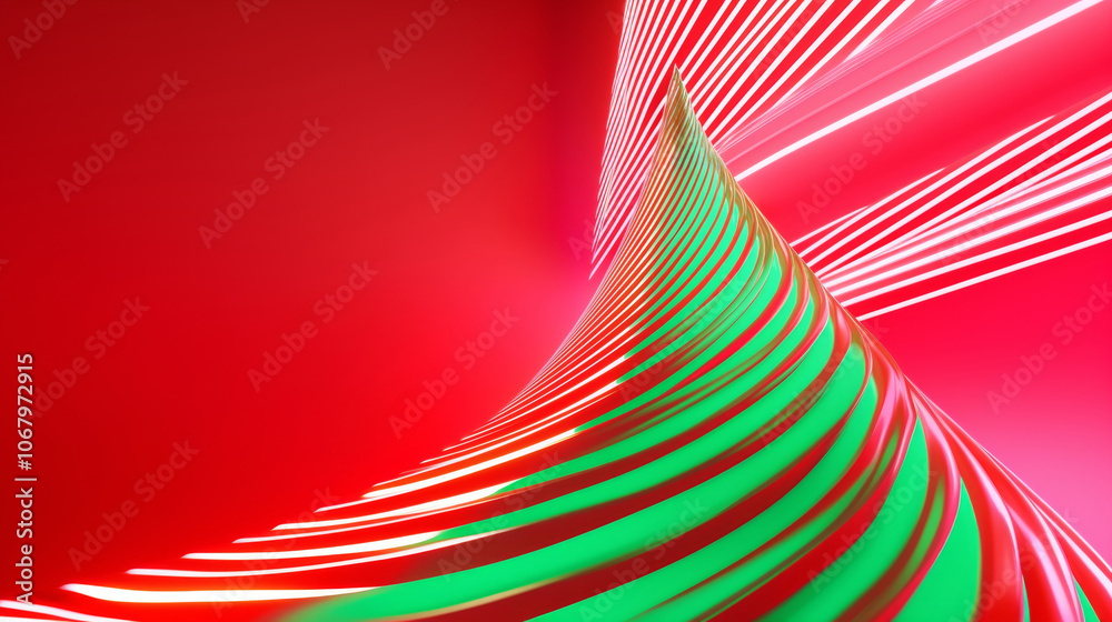 3D Christmas tree neon lights merry xmas new year abstract festive fashion red green banner glossy wallpaper bar club celebrate background with copy space 3D Christmas tree neon lights merry xmas new year abstract festive fashion red green banner glossy wallpaper bar club celebrate background with copy space