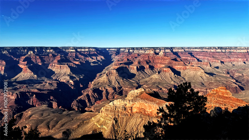 Desert Landscape View in Grand Canyon National Park South Rim USA