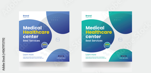 Healthcare service banner flyer social media post design hospital clinic business banner medical healthcare service template template