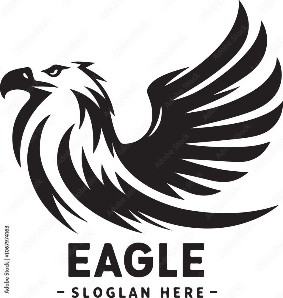 Eagle silhouette vector illustration, eagle logo silhouette vector Eagle silhouette vector illustration, eagle logo silhouette vector