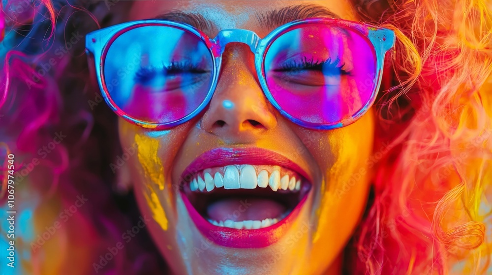 Emotional excitement, close-up, bright and vibrant Emotional excitement, close-up, bright and vibrant