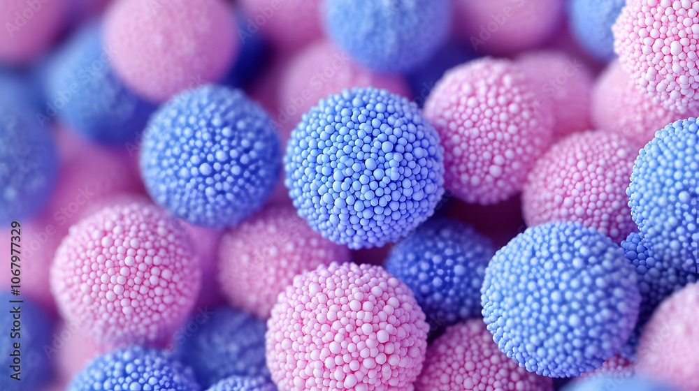 3D Abstract Background of Blue and Pink Spheres 3D Abstract Background of Blue and Pink Spheres